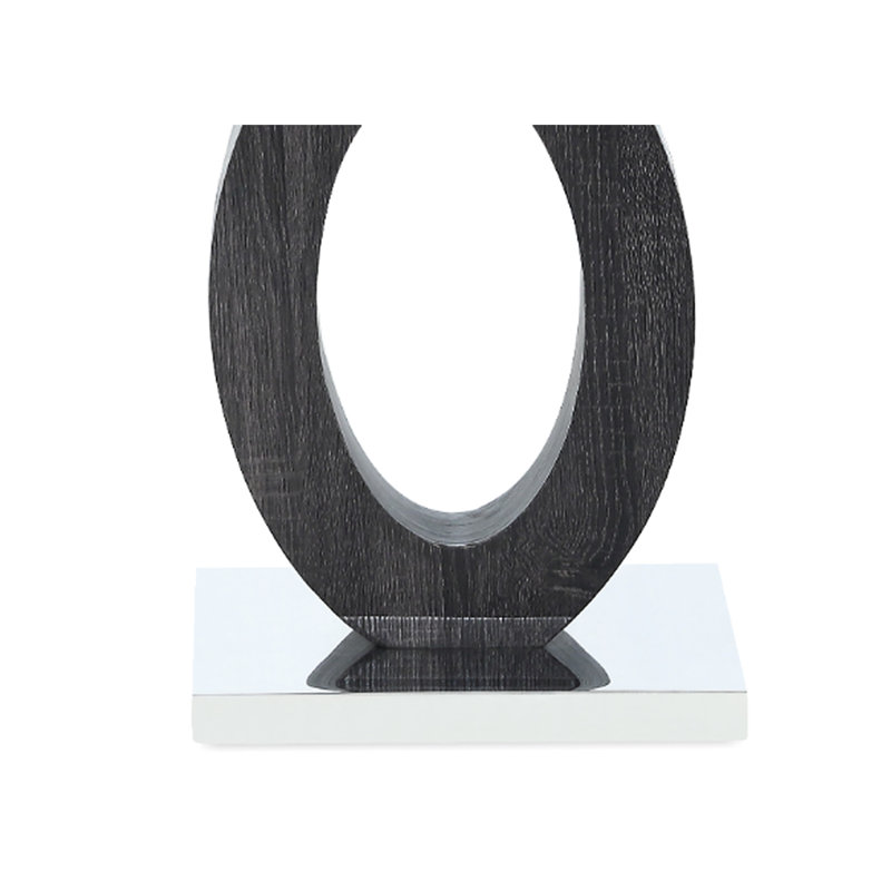 Table de bout moderne avec plateau en verre transparent, base ovale, cadre gris, bois massif et couleur brun blanc, 21,91 po Profondeur, largeur, hauteur de 19,89 po, table de style contemporain de 24,63 lb, + blanc, P, l, H,