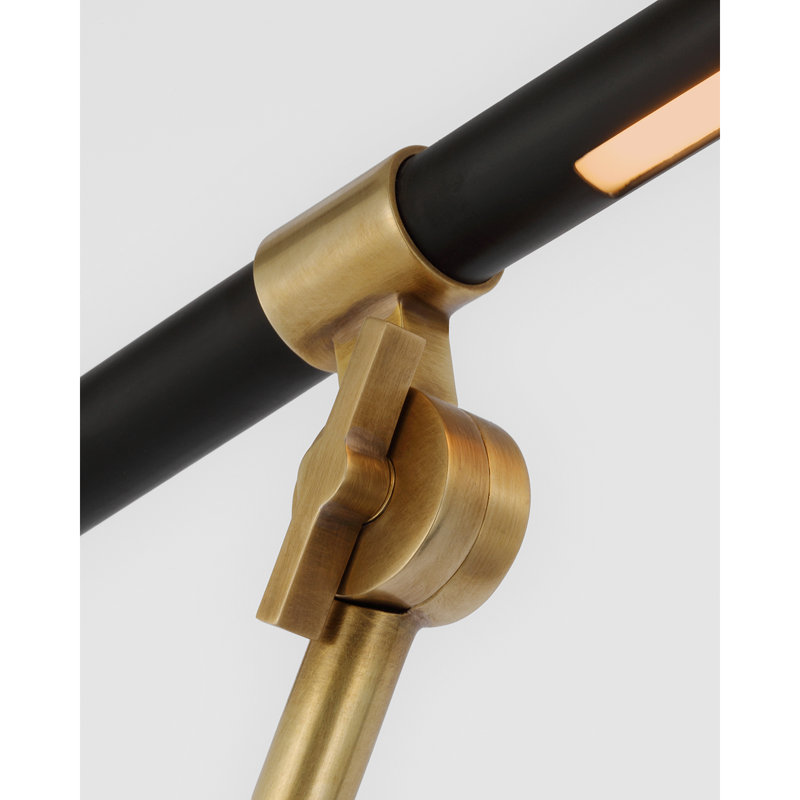 Heron LED Task Floor Lamp, Hand-Rubbed Antique Brass