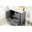 Meuble-lavabo gris 36 po - Fabrication en pin massif, 3 tiroirs, porte à fermeture douce, lavabo en céramique, lavabo, porte pour espaces élégants-1600841336