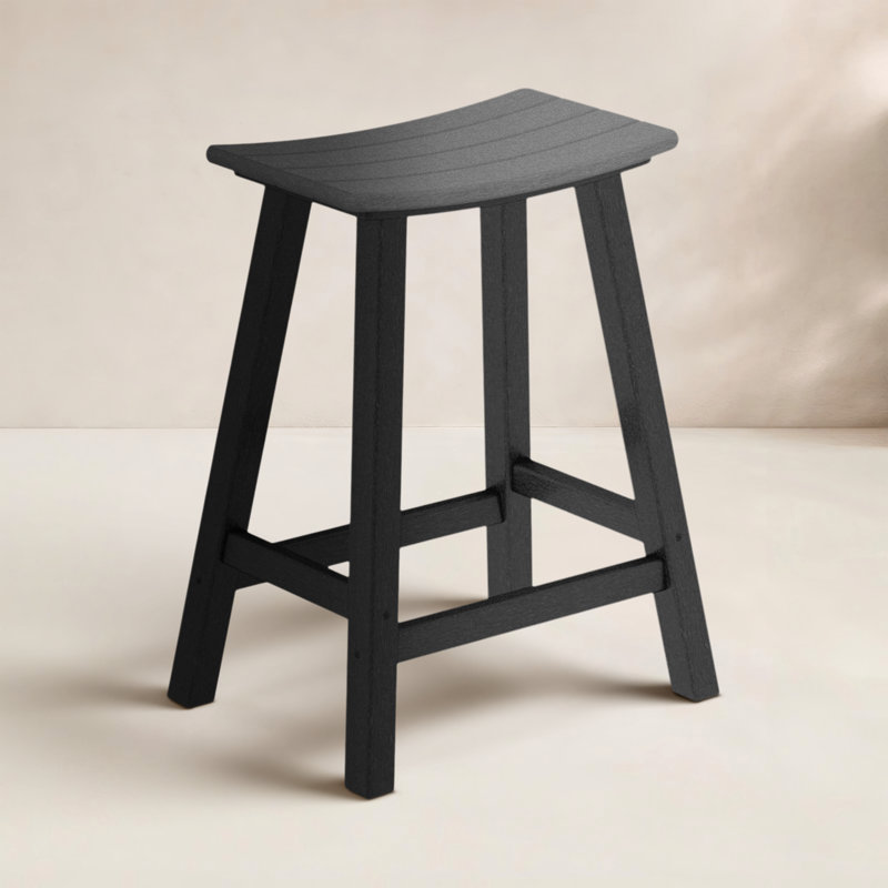 Tabouret de comptoir POLYWOOD Contempo 24 po, Noir, Gris ardoise