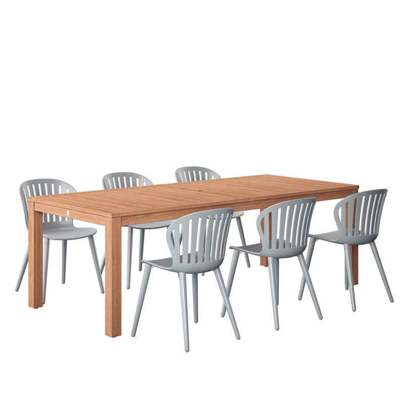Ensemble repas d'extérieur 7 pièces Anautica, gris