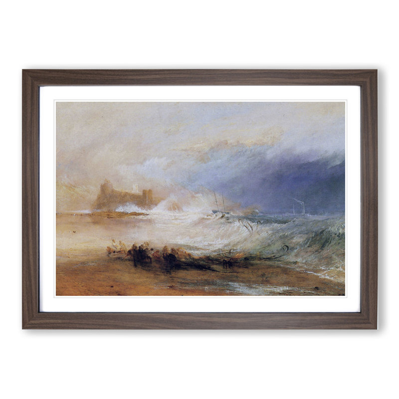 Northumberland with a Steamboat by Joseph Mallord William Turner - Picture Frame Painting, Walnut Framed