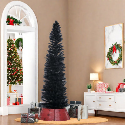 Arbres de Noël minces et modernes, plastique noir pour un rangement élégant