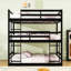 Lit superposé simple au-dessus de simple au-dessus de simple en bois avec fonction détachable et échelle-1936302493