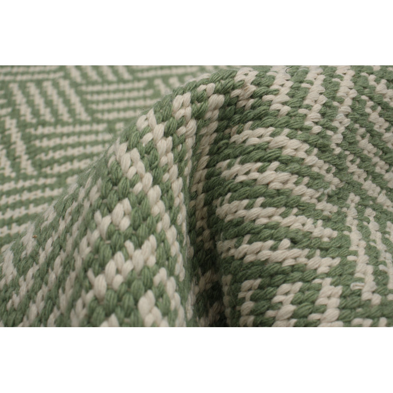 Kilim terry vert clair 4 pi 9 po x 7 pi 9 po