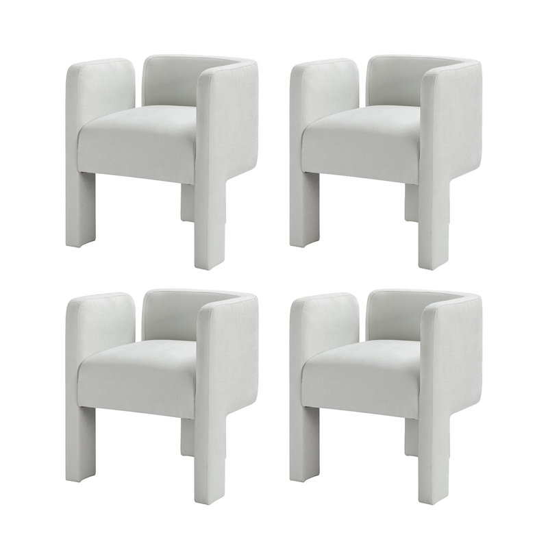 Braien Low Back Dinning Chairs, Ivory