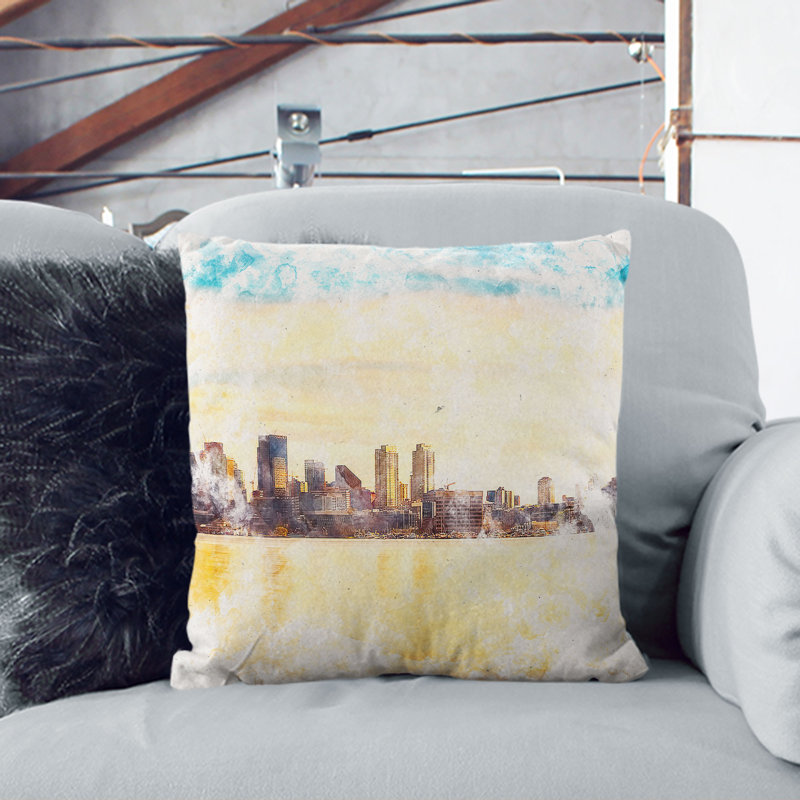 Square Cushion, 55cm H x 55cm W x 20cm D, White