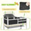 Habitat tortue avec support de lampe réglable, enceinte à 2 couches avec tablette de rangement, maison principale amovible, plateau fixe, couvercle ouvrable, gris