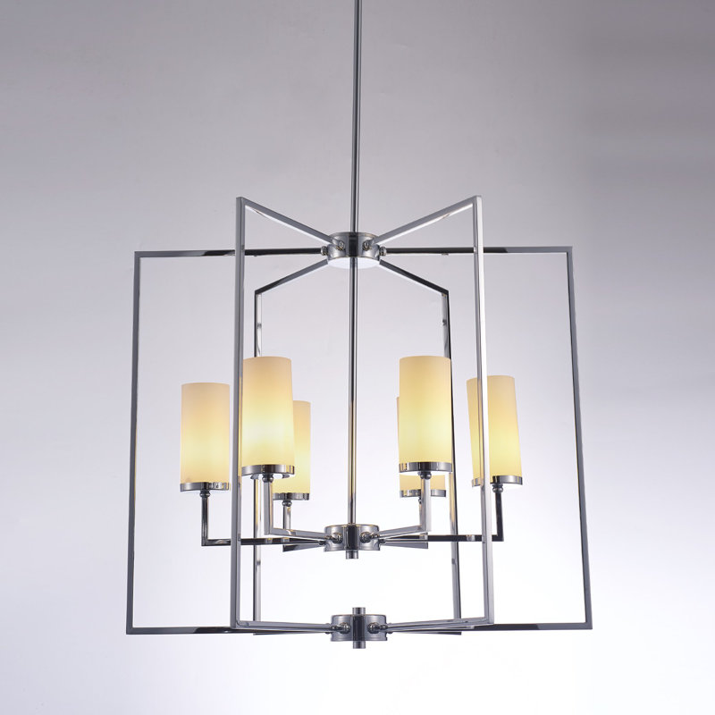 Riva Frosted Glass & Polished Chrome Chandelier