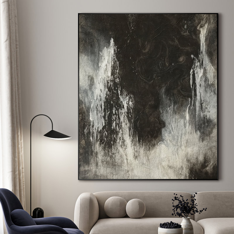 Très grand art mural imprimé sur toile - Œuvre d'art moderne abstraite, décor pour le salon ou la chambre à coucher - «Assemblage requis du cadre (cadre non fini)»