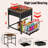 Mobile Mini Fridge Stand With Storage, Height-Adjustable Mini Beverage Fridge Table, Coffee Bar