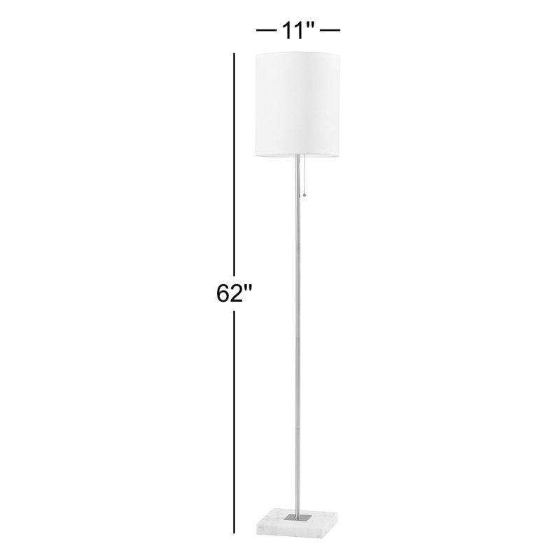 Lampe sur pied 62 po Reed, Acier brossé