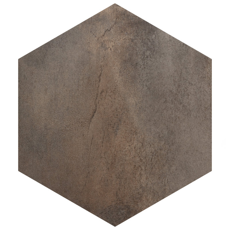 Industrial Hex 8-1/2 In. X 9-7/8 In. Porcelain Modern Look Wall & Floor Tile, Copper