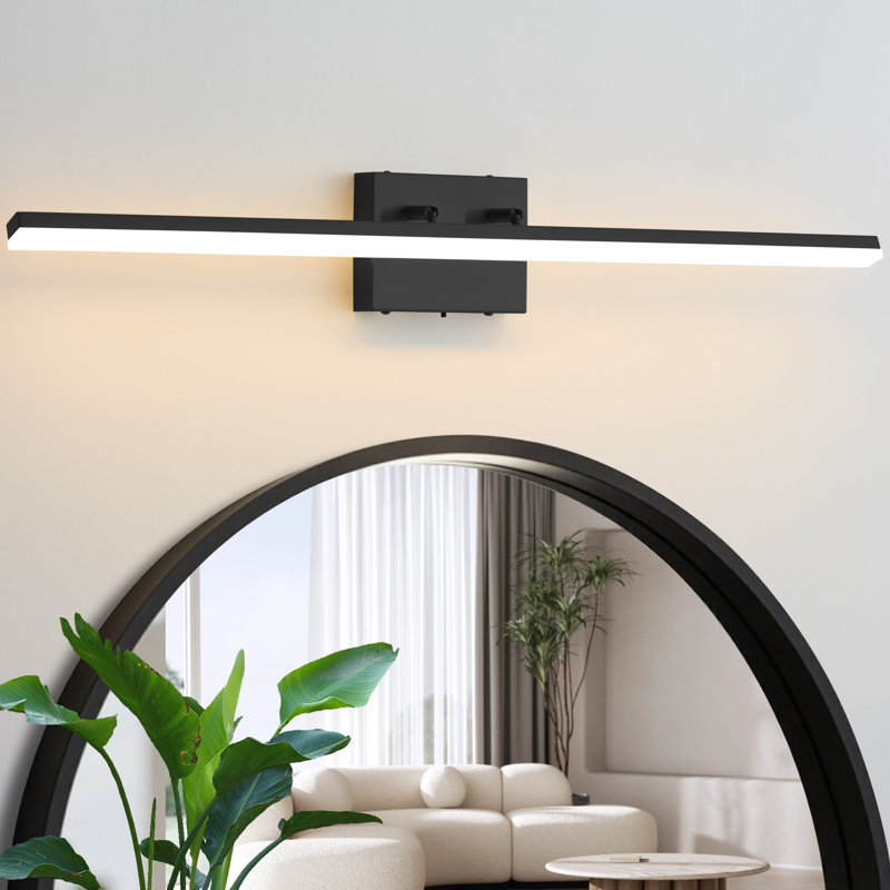 Applique murale à 1 lumière DEL à intensité variable 32 W Bedale avec 5 températures de couleur noire, Noir mat