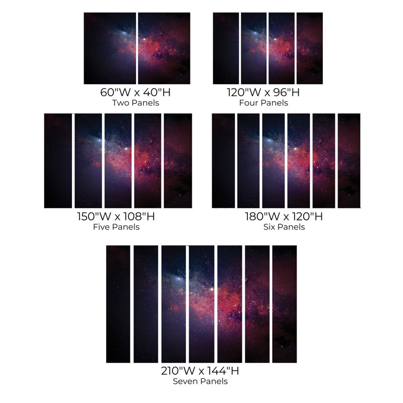Murale pelez et collez de qualité supérieure - Galaxy Stars Space, L 150 po x L 108 po
