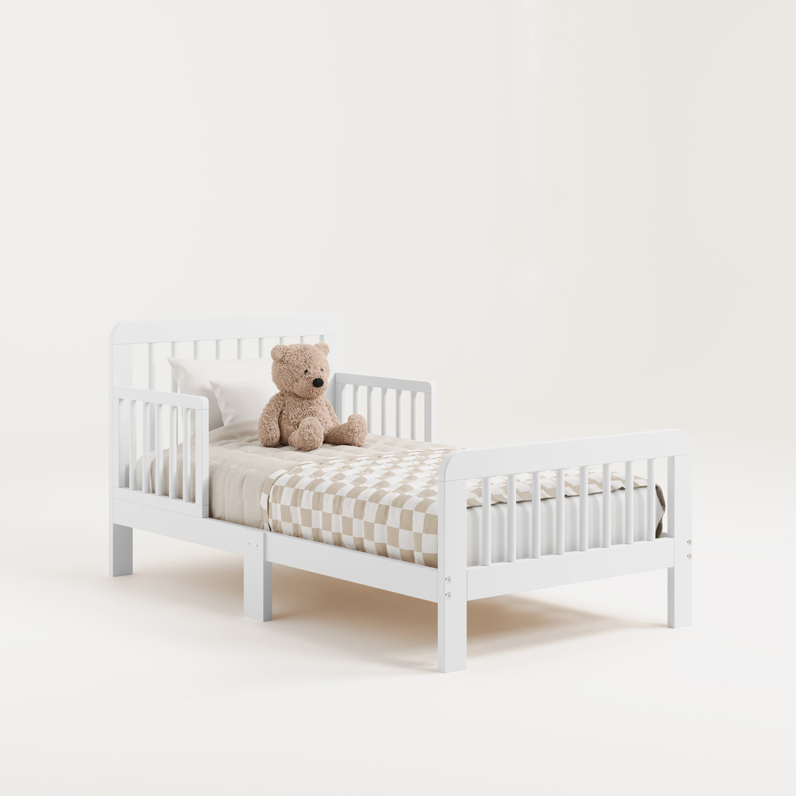 Pasadena Toddler Bed with Guardrails, White