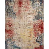 Balthazar Abstract Area Rug in Red/Ivory/Blue/Gold