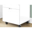 Classeur roulant blanc brillant pour espace de bureau, 3 rangements, support d'imprimante moderne avec fonction lisse et intérieur stratifié