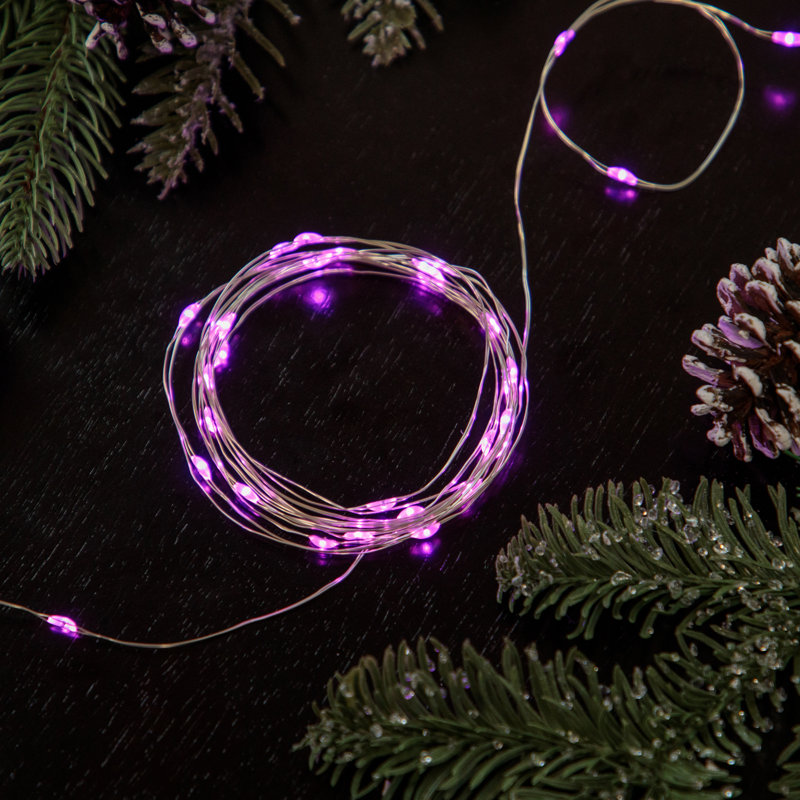 20 Battery Operated LED Micro Fairy Lights, Pink