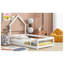 Lit simple en bois avec tête de lit en forme de maison-1727483195