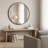 Black Aluminum Framed Round Bathroom Mirror, Modern Circular Wall Vanity Mirror