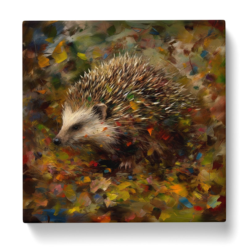 Hedgehog Impressionism No.1 - Wrapped Canvas, 50cm H x 50cm W x 3cm D