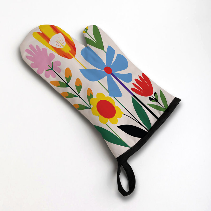 Bright Bloom Oven Mitt Cotton Twill
