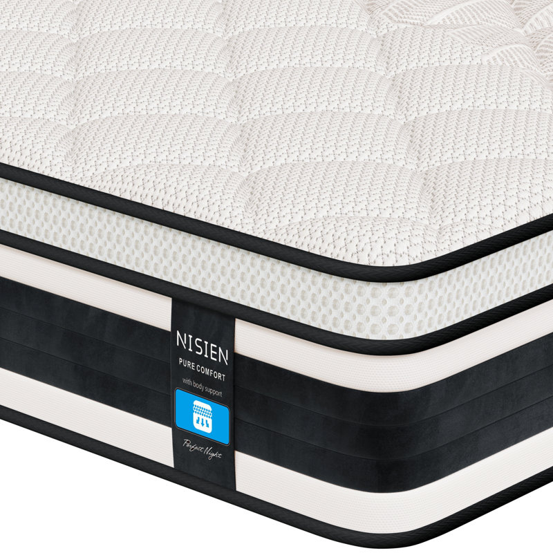 10/12 Gel Memory Foam Hybrid Mattress In A Box, euro Top Bed Mattress For Cooler Sleep, High Profile (10"), Full