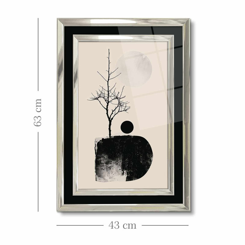 Élégante peinture décorative encadrée, 17,0 po x 25,6 po | 100% verre acrylique (épaisseur: 0,04 pouce) et cadre en bois massif (épaisseur: 1,0 pouce) | Art mural parfait pour le salon, la chambre à coucher et le bureau