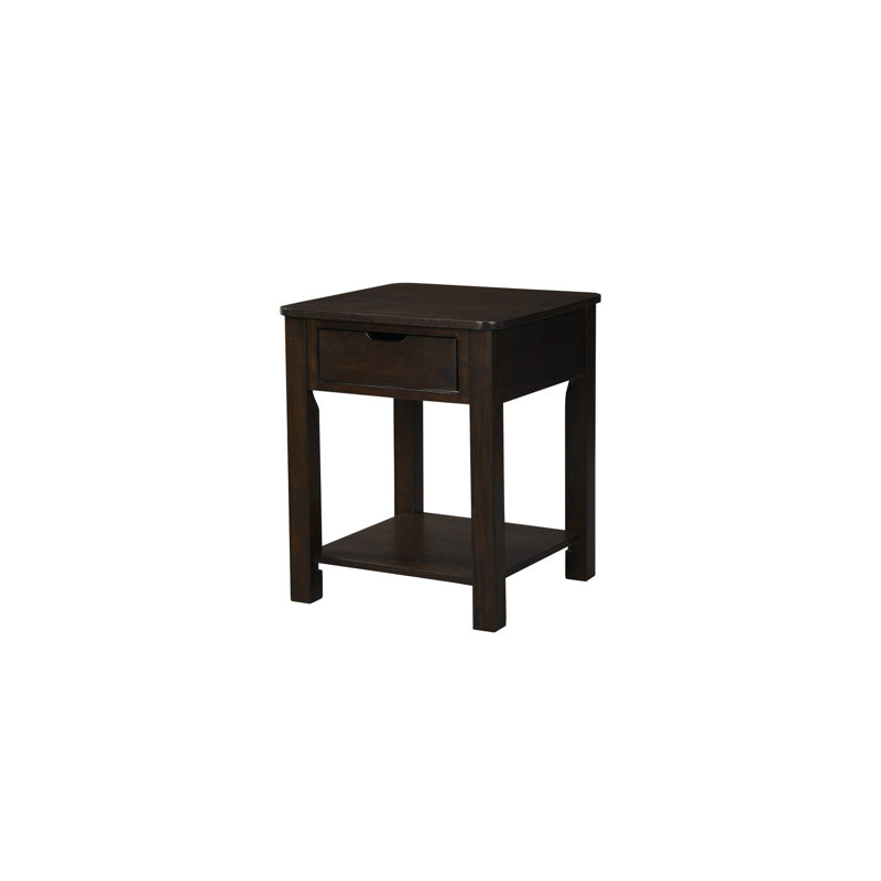 Dheeraj Dark Brown Mdf End Table with Drawer
