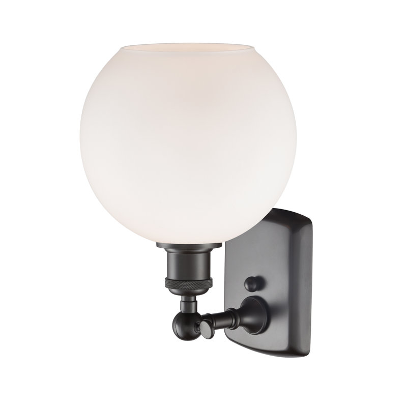 Applique murale 1 lumière 8 po Shauna 8 po, Blanc mat, Incandescente, Bronze huilé