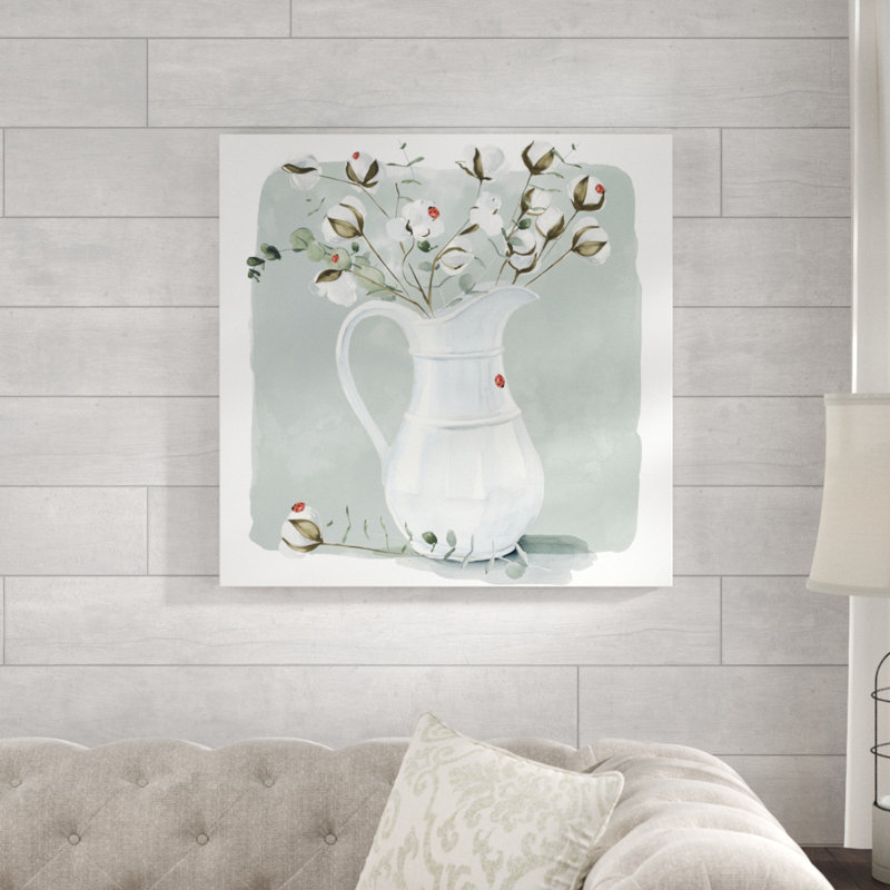 «Cotton Bouquet II», peinture sur toile, H 36 po x l 36 po, Toile tendue