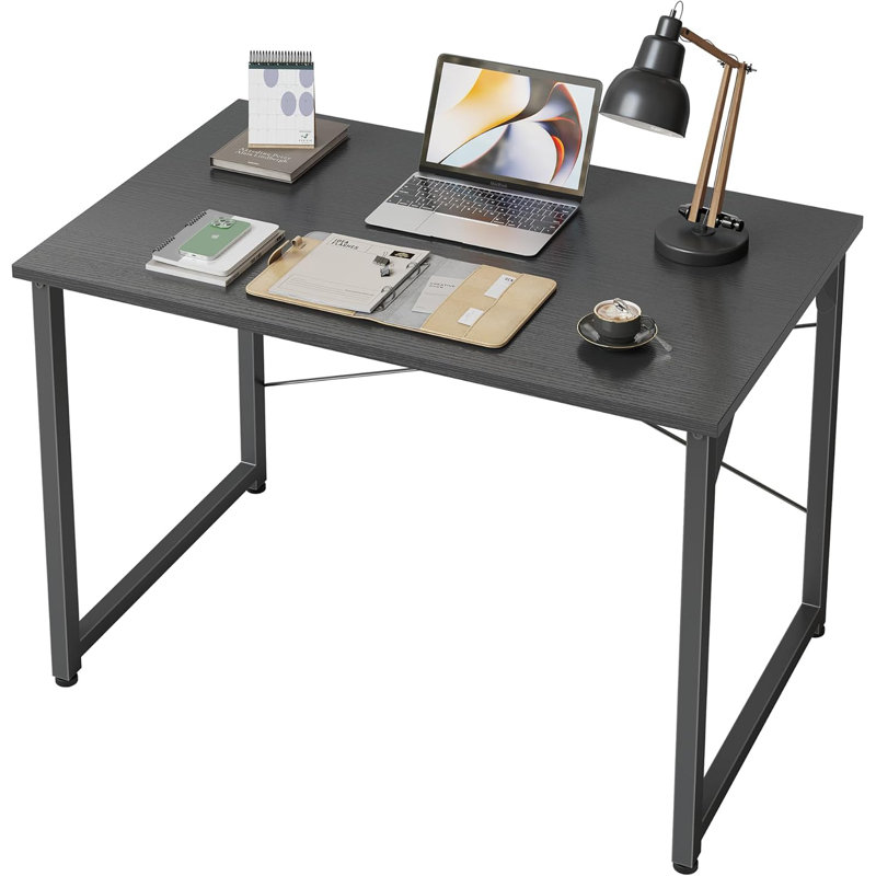 Bureau d'ordinateur compact pour les petits espaces, bureau de bureau moderne avec structure en acier robuste, plateau de table imperméable spacieux, facile à assembler pour étudier, écrire et travailler