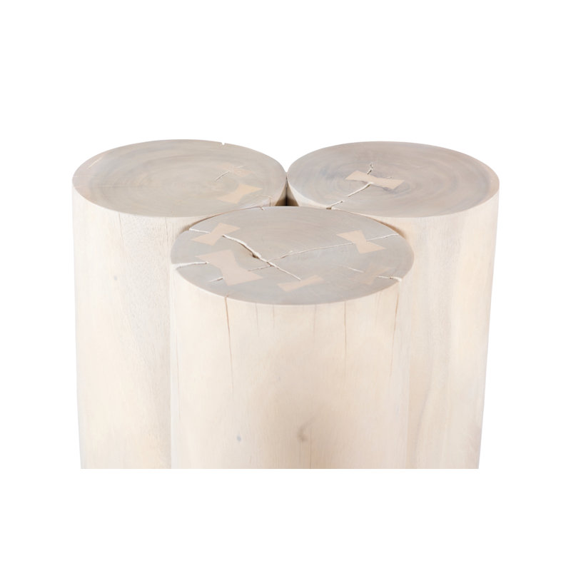 Triflora Side Table, Bleached, Large, 23" H x 22" W x 22" D