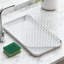 Ensemble de 2 plateaux de service et de drainage multi-usages, égouttoir à vaisselle en plastique léger et planche à sécher pour comptoir de cuisine, table basse, utilisation à l'extérieur