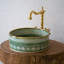 Lavabo vasque en céramique fait à la main, lavabo de comptoir rond 12 po-104098558