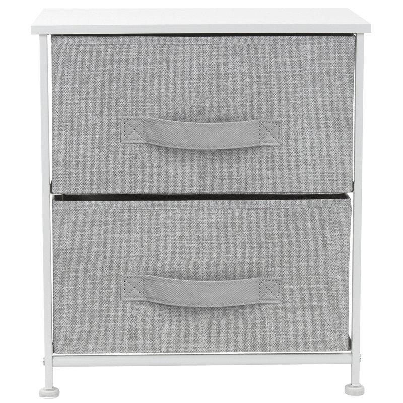Table de chevet 2 tiroirs, Blanc