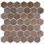 Lucenza Carrelage mural et de sol en mosaïque hexagonale en verre recyclé taupe mat 11,26 × 11,18 po (5,28 pi²/boîte, paquet de 6)-123156517