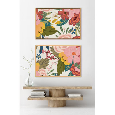 Softly 1 and 2 by Mia Charro Framed Canvas Wall Art Set
