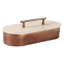 Travertine And Metallic Decorative Box With Lid - Functional Keepsake And Storage Box Solution - Home Decor Organizer Box - 12", Tan & Bronze