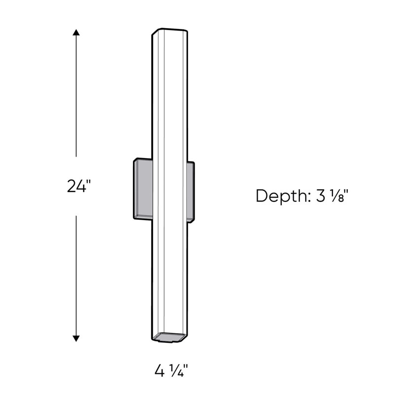Barre d’éclairage de salle de bain à del 1 lumière à luminosité réglable Pesotum, Noir