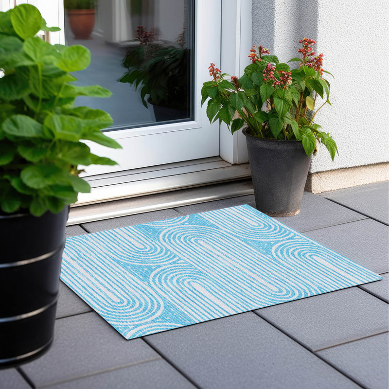 Tapis intérieur / extérieur Kinslee, Rectangle 1 pi 8 po x 2 pi 6 po