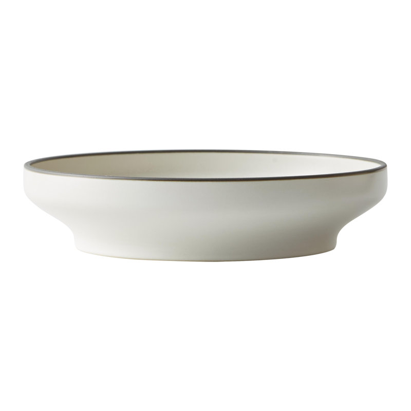 Assiette creuse 9 po Moira par Lucerne (caisse de 12) (grès), Blanc poussière