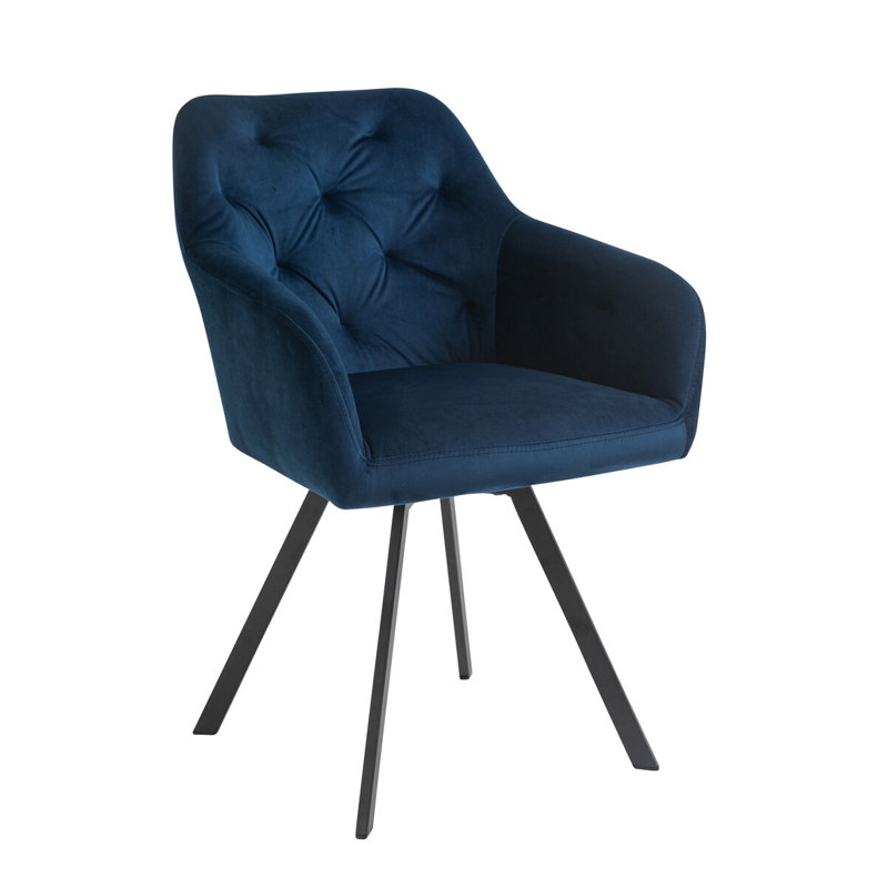 4 - Person Dining Set, Cognac/Blue/Black, 75cm H x 160cm W x 85cm D, Blue/Black/Cognac