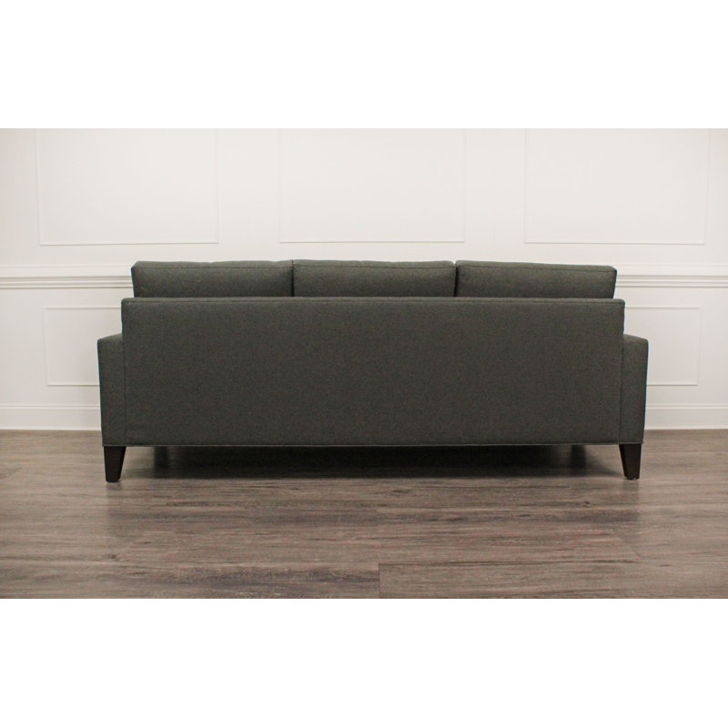 Madison 84" Square Arm Sofa with Reversible Cushions, Fluff Wall Street Performance Basketweave