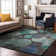 Premium Machine Washable Cerrito AMF556 Teal Rug