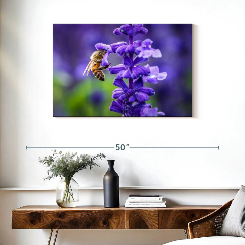Brampt Flower And Bee, 24" H x 36" W