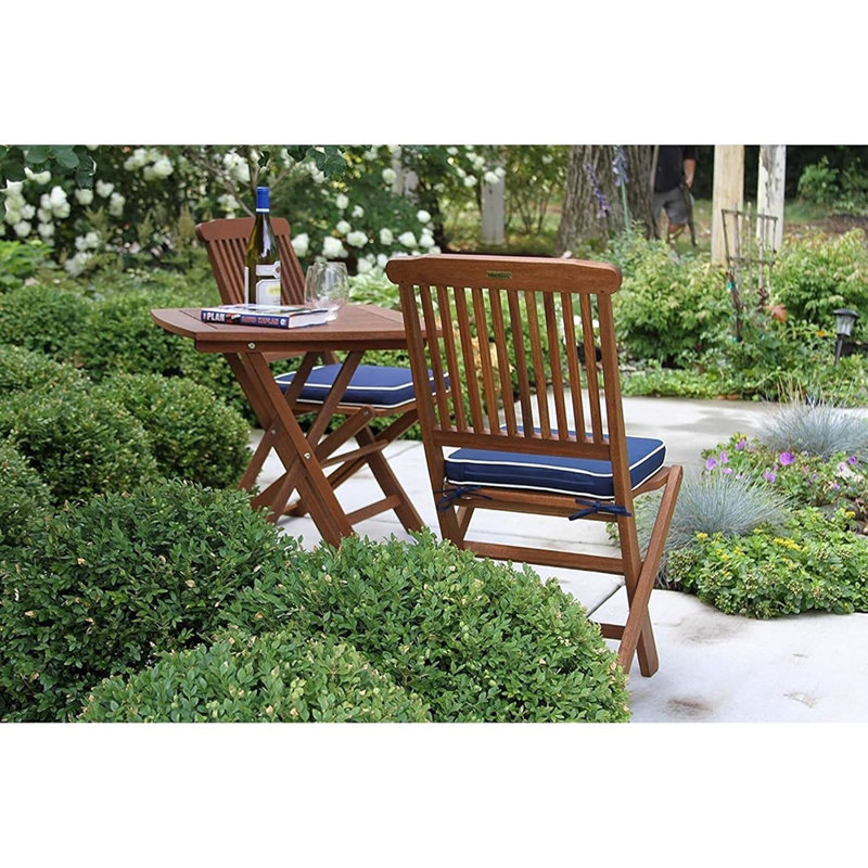 Outdoor Interiors Eucalyptus Wood 3-Piece Square Foldable Bistro...