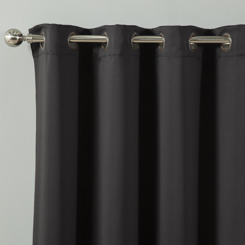 Flame Retardant Thermal Insulated Blackout Curtain, 52" W x 84" L, Black