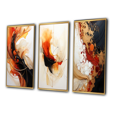 Conversations Of The Earth Dynamic Shapes III - Abstract Shapes Art Set Of 3 Pieces